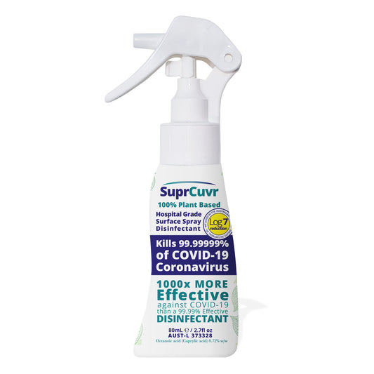 SuprCuvr™ 80ml travel-size spray disinfectant - TGA Registered - ALL NATURAL - COVID19 KILLER