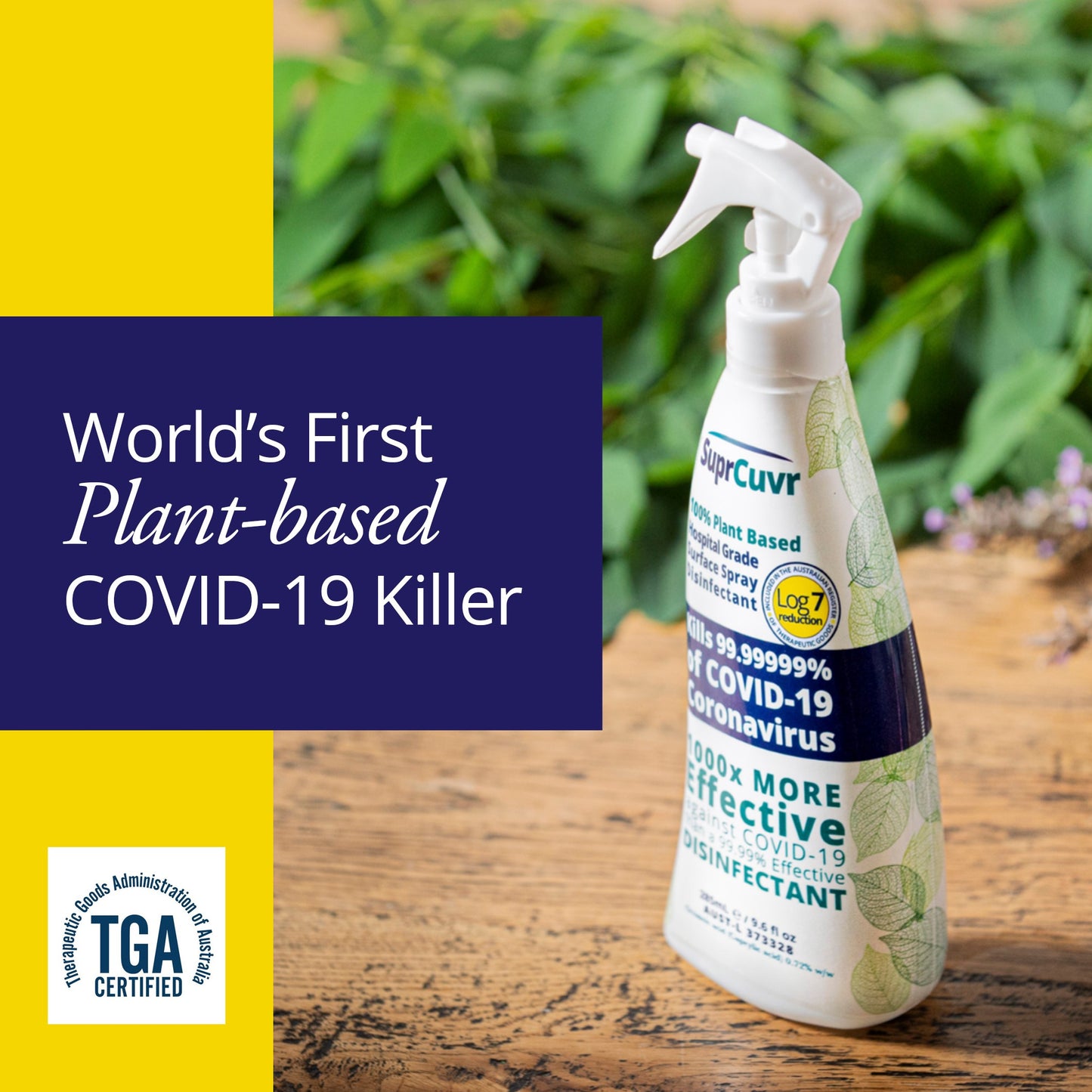 SuprCuvr™ 565ml Spray Disinfectant - TGA Registered - ALL NATURAL -COVID19 KILLER